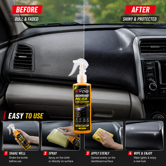 Dash & Shine: All-in-One Dashboard Polish - Shine, Protect, Care
