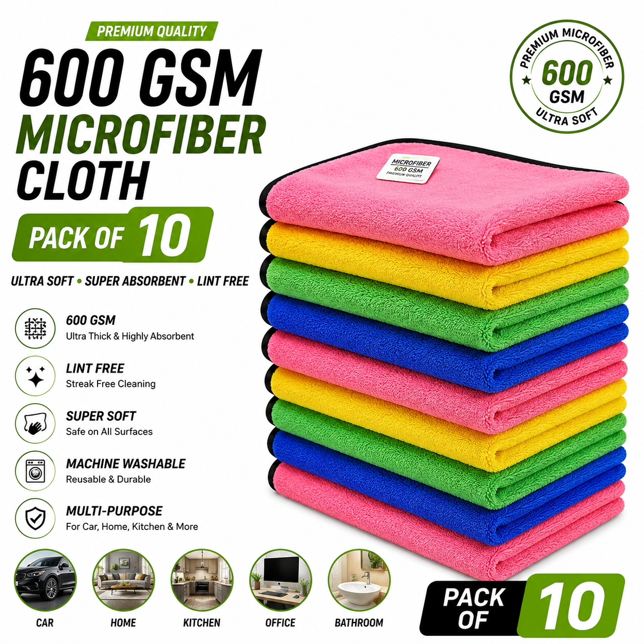 RYDO Elite 600 GSM Microfiber Cloth