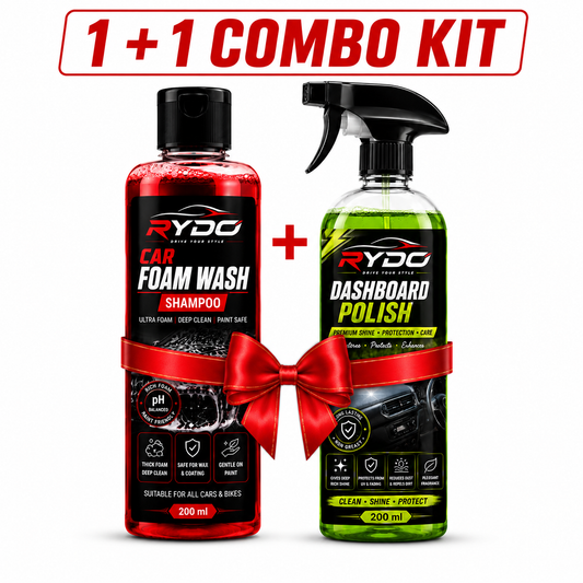 Car Foam Wash & Dashboard Polish Combo Kit
